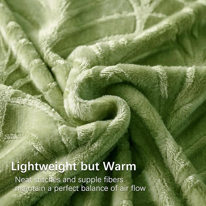 Whale Flotilla Soft Flannel Fleece Throw Blanket for Couch, Olive Green | Cozy Lightweight Breathable Velvet Sofa Throws, Plush Fluffy Vintage Pattern Decorative Blanket for Bed, All Season, 50"x60"
