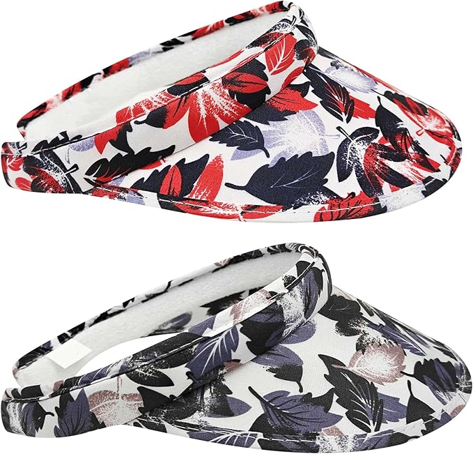 2 Pack Sun Visor Hats Women Men Clip On Wide Brim Visors Hat Outdoor Sports Golf Beach Travel Tennis Caps