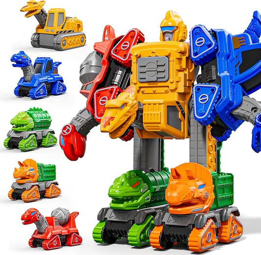 Transform Toys for Boys 4-6, 5 in 1 Take Apart Toys for Boys 3-5, Dinosaur Transforming Assembling Robot Toy for Kids, Educational Birthday Gift for 4 5 6 7 8 Year Old Boy Girls