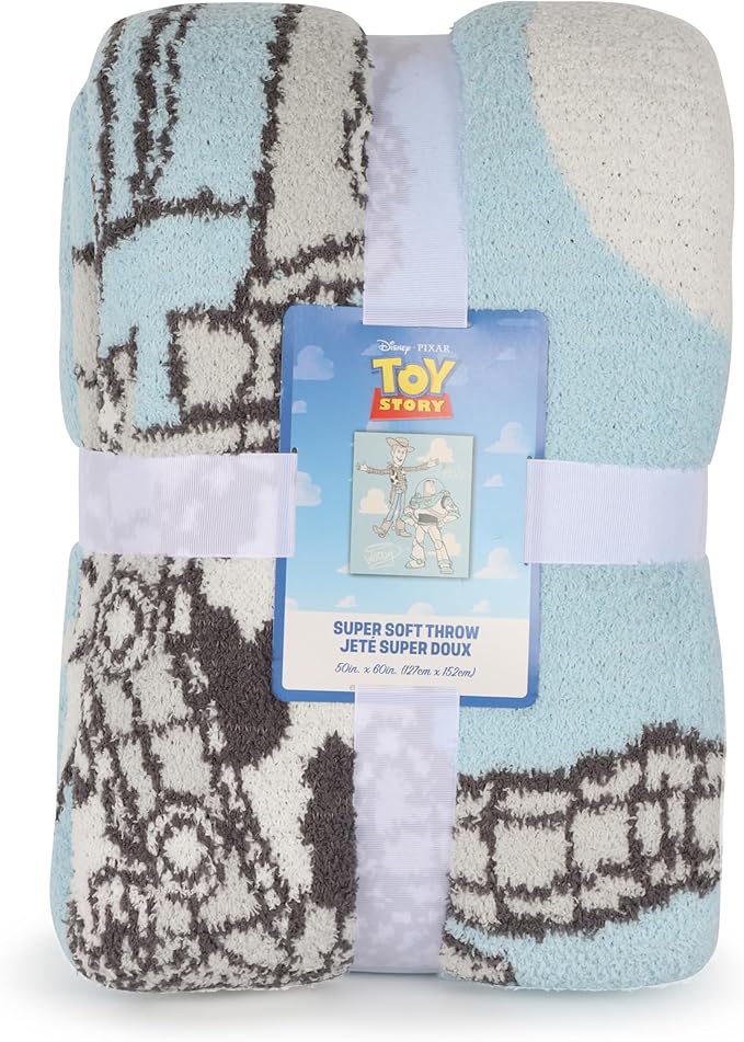Jay Franco Kids Plush Throw Blanket – Soft & Comfy Fluffy 50x70 Inches Throw for Couch or Bed – Cozy Home Décor for Living Room & Bedroom, Multi - Toy Story