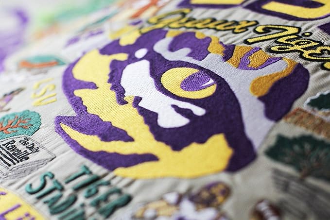 Catstudio Louisiana State University (LSU) Collegiate Embroidered Decorative Throw Pillow