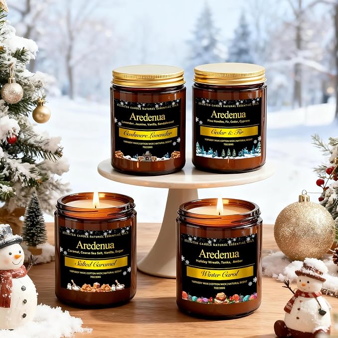 Cedar & Fir Scented Candle | 7oz Soy Candles for Home Scented with 50H Burn - Evergreen Pine Candle for Home | Aromatherapy Gifts for Women Men
