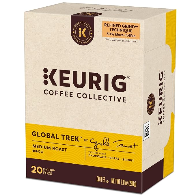 Keurig Coffee Collective, Global Trek by Cyrille Jannet, Medium Roast Coffee, Single Serve Keurig K-Cup Pods, 20 Count