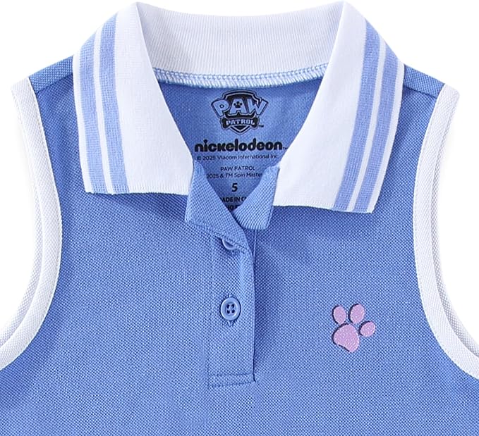 Paw Patrol Nickelodeon Skye Girls Sleeveless Tennis Dress with Pockets for Toddler and Big Kids