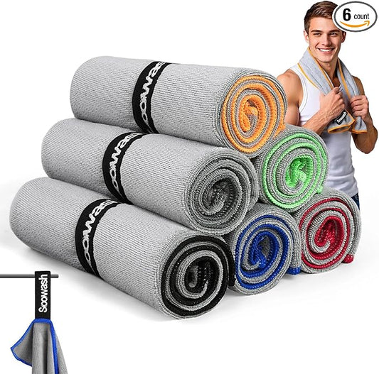 Microfiber Gym Towels for Showering Working Out Quick Dry Negative ions Large Middle Small Sizes Lightweight Gym Towel for Men Women Tennis Sports Towels for Body Hot Yoga Fitness Essentials