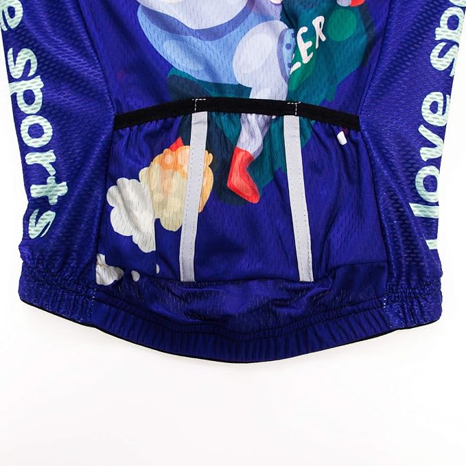 Hotlion Kids Cycling Jersey Set Short Sleeve Boys Mountain Bike Shirt Girls Cartoon Bicycle Tops Childs for Riding Biking