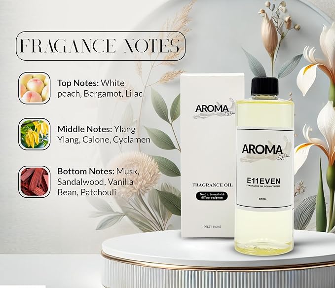Essential Oils for Diffuser - E11even Fragrance Oil Blend - Luxury Hotel Inspired Aromatherapy Oils - Musk, Patchouli and Vanilla Scent - 500ml