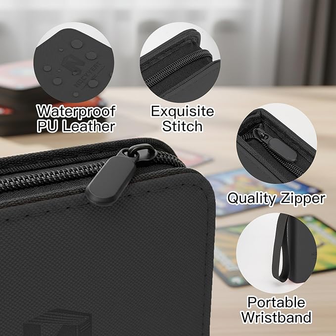 Trading Card Binder, Mini 1-Pocket Trading Card Binder with 20 Pages, Portable Card Album Holds 40 Cards for TCG, MTG, Sports Cards & Game Cards etc(Black)
