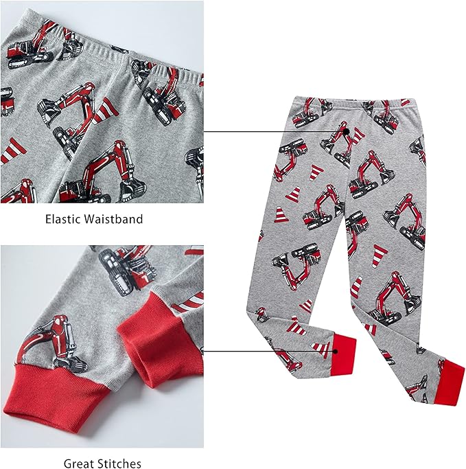 KikizYe Little Big Boys Girls Pajamas Set Kids PJs 100% Cotton Sleepwear