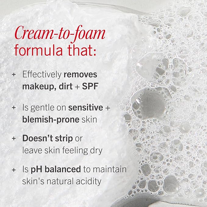 First Aid Beauty Ultra Gentle Cream-to-Foam Pure Facial Cleanser – Makeup Removing Face Cleanser - Face Wash with Colloidal Oatmeal & Glycerin, for Sensitive, Acne & Blemish-Prone Skin, 6 oz
