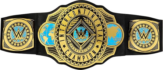 Mattel WWE Championship Title, Intercontinental Champion, Kid-Sized Belt Accessory for Role-Play & Costumes, 3+ feet Long with One-Time Adjustment