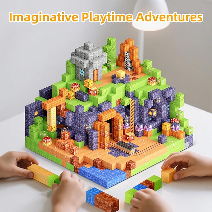 150PCS Magnetic Blocks, Build 3D Magnetic Building Blocks for Kids Ages 4-8, Magnet Blocks STEM Sensory Educational Christmas Birthday Gifts for Boys & Girls Ages 3+ Construction Toys