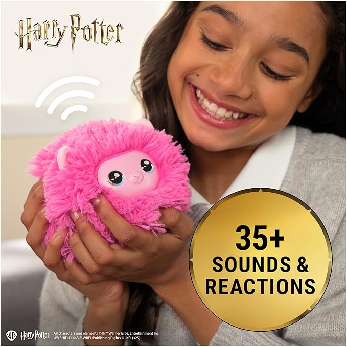 Wizarding World Harry Potter, Interactive Pygmy Puff Plush Toy Pet with Over 35 Sounds & Reactions, Kids Toys, Accessory for Halloween Costumes for Girls & Boys