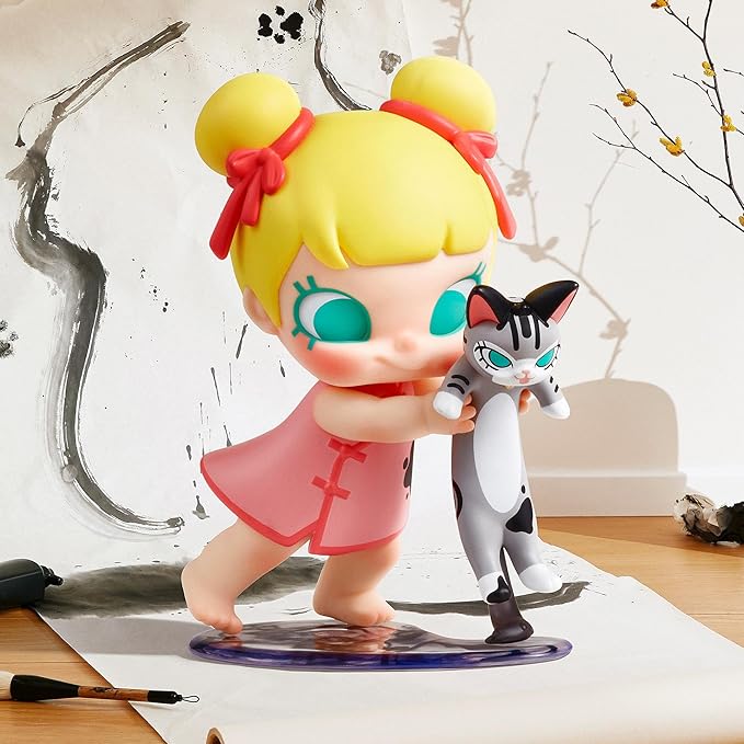 POP MART Baby Molly & Baby Tabby Series Figures Blind Box Figures, Random Design Action Figures Collectible Toys Home Decorations, Holiday Birthday Gifts for Girls and Boys, Single Box