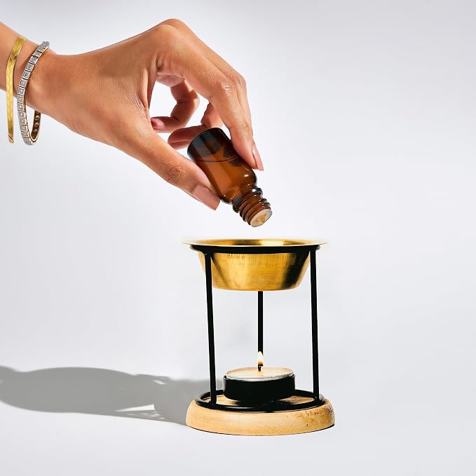 Aromafume Exotic Essential Oil Burner | Oil Diffuser with Candle | Brass Burner with 10ml Essential Oil