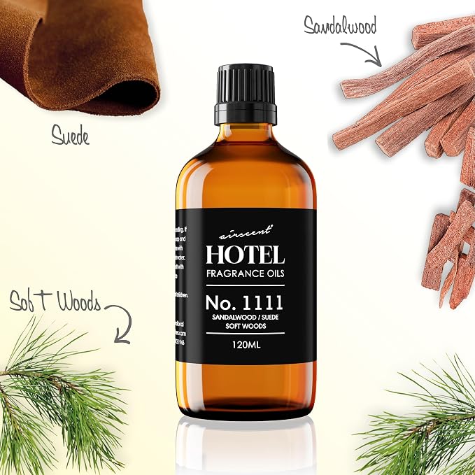 AirScent My Way Diffuser Oil No. 1111 Inspired by the 1 Hotel - 30 mL | Sandalwood Suede Soft Woods - Hotel Fragrance Oil for Ultrasonic and Waterless Diffusers and Crafting - 1 fl oz Bottle