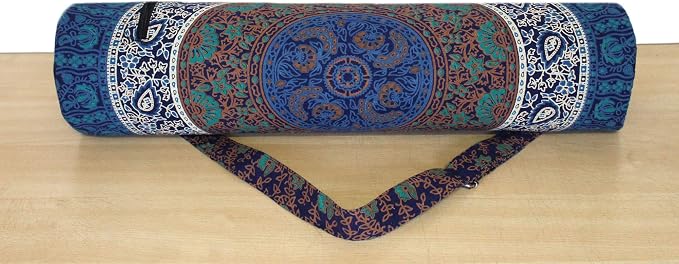 INDIAN CRAFT CASTLE ICC Yoga Mat Bag Carrier Full-Zip Exercise Yoga Mat Carry Bag for Women Men with Multi-Functional Storage Pockets and Adjustable Shoulder Strap 26X6 Inches