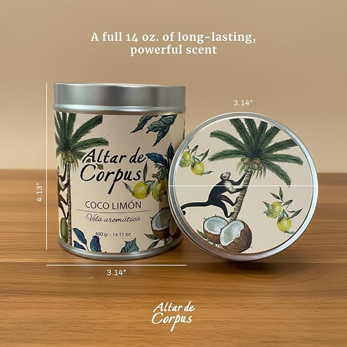 14 Oz Spring Candles for Home - Large Candle Coconut Lemon - Mothers Day Gifts - Luxury Candles for Men - Premium Soy Candle Blend - Bathroom Decor