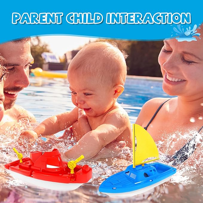 Toy Boats, 3 PCS Bath Toy Boat for Kids Explore Learn Play with Toy Boats Set Ideal for Kids Water Time