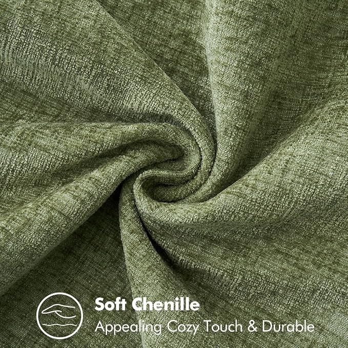 MIULEE Decorative Couch Throw Pillow Covers 18x18 Inch Sage Green 2 Pack | Farmhouse Pillow Covers with Stitched Edge, Soft Chenille Cushion Cases, for Sofa Bed Living Room Home Decor