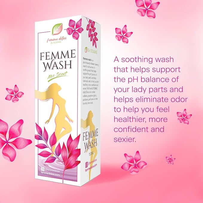 Femme Wash Natural Feminine Wash For Women Sulfate-Free and Paraben-Free Feminine Care to Help Restore pH Balance for Women | 150 ML