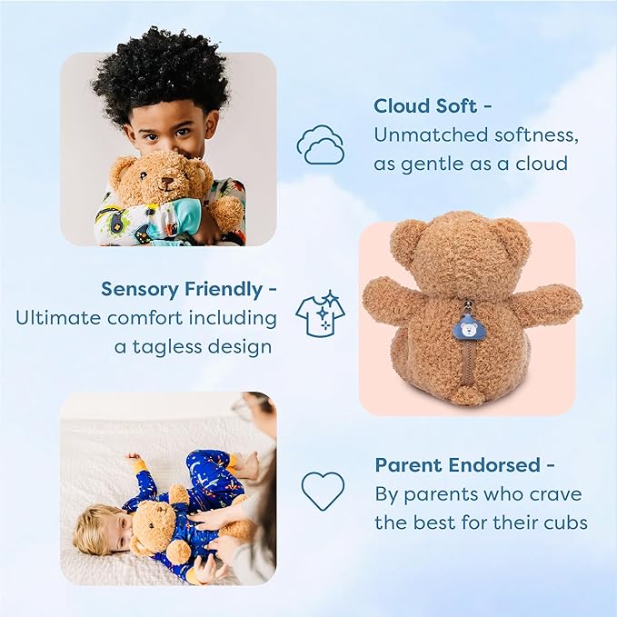 Zip N' Bear Soft Plush Teddy Bear Stuffed Animal with Unicorn Pajamas - Zippy The Bear Cute Cuddly Plush Toy, Perfect Sensory Teddy for Kids, Toddlers - Adorable Gift & Bedtime Companion