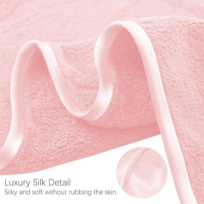 TENSTARS Silk Hemming Hand Towels for Bathroom - Quick Drying - Ultra Soft Microfiber Absorbent Towel for Bath Fitness, Gym, Shower, Hotel, and Spa - 16x28 Inch | Set of 6, Pink