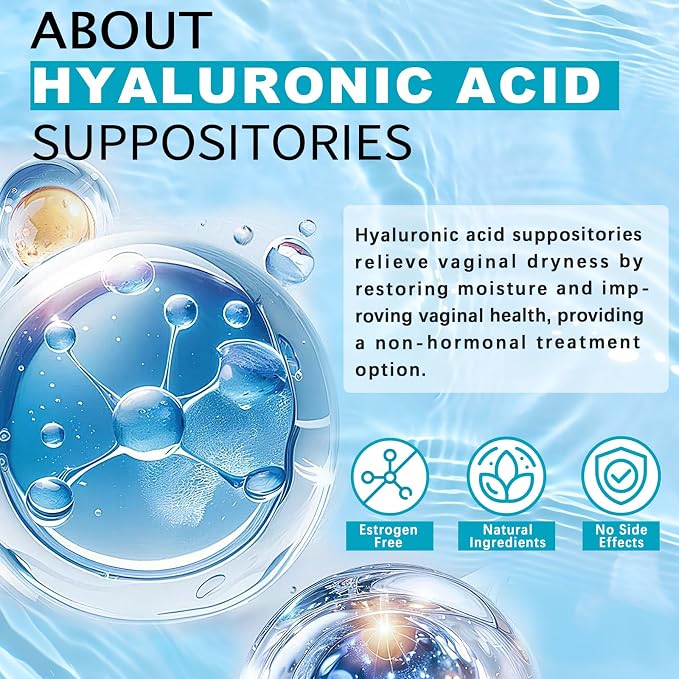 Arme 20MG Hyaluronic Acid Vaginal Moisturizers Suppositories 24 Inserts | Add Coconut Oil&VE, Lasting 72-Hour for Vaginal Dryness from Menopause, Surgery Hormone-Free for Women, 2-Month Supply