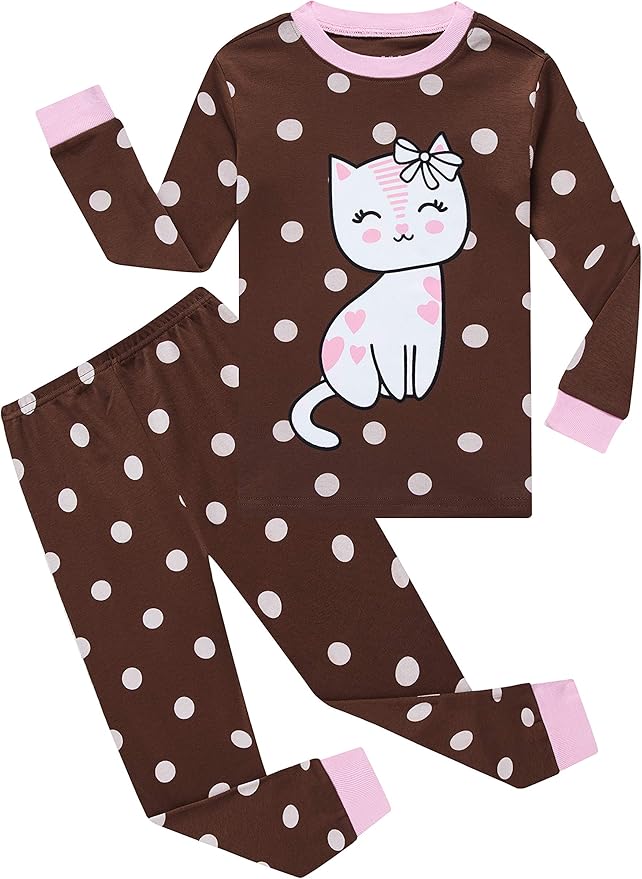 Family Feeling Kids & Toddler Girls Boys Pajamas 2 Piece Pjs Set 100% Cotton Sleepwear