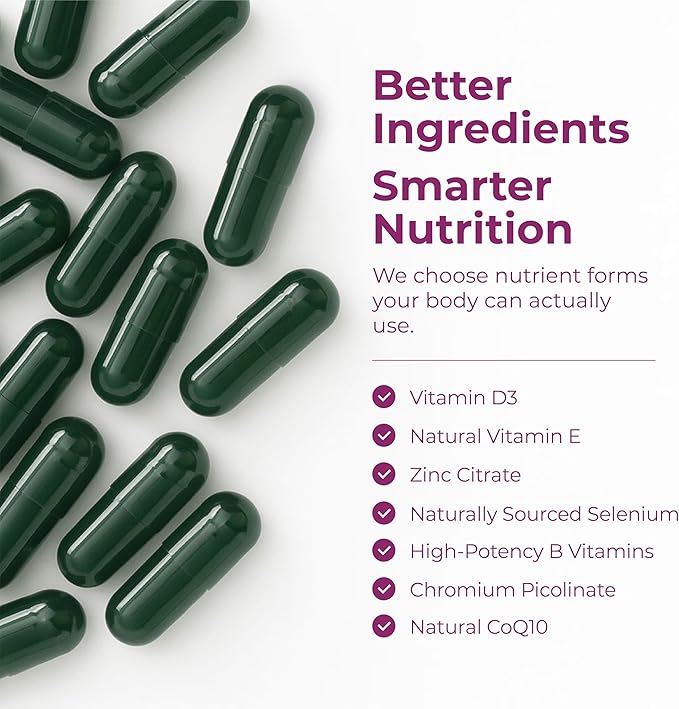 Multivitamin for Women with Bioavailable Vitamins, Minerals, Vitamin D, B12, C, A & Zinc for Energy, Focus and Immune Health – Premium Womens Multivitamins & Multiminerals – 60 Liquid Caps