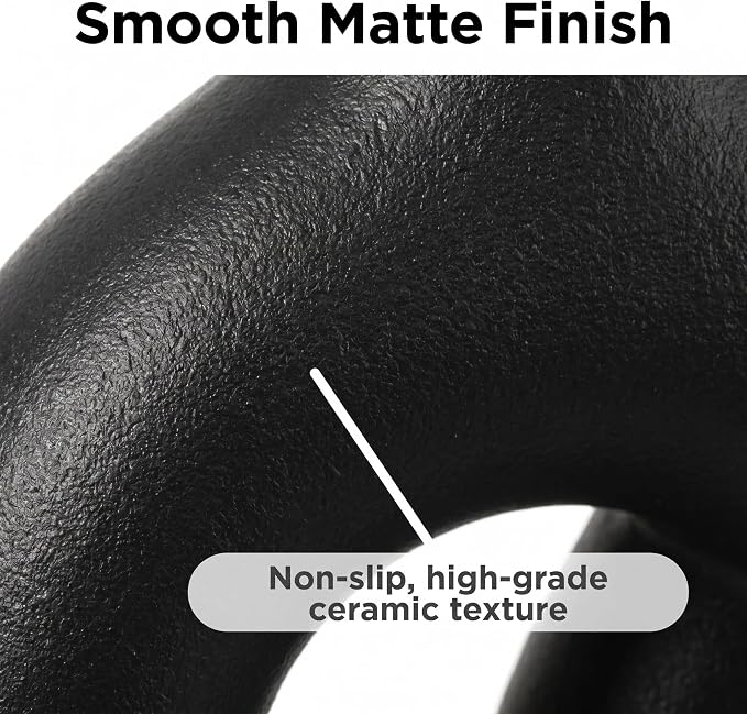 CEMABT Modern Nordic Boho Vase Set - Elegant Black Matte Ceramic Home Decor for Living Room, Bookshelf, Mantel, Entryway Table & Console Décor | Shelf Decorations Gift