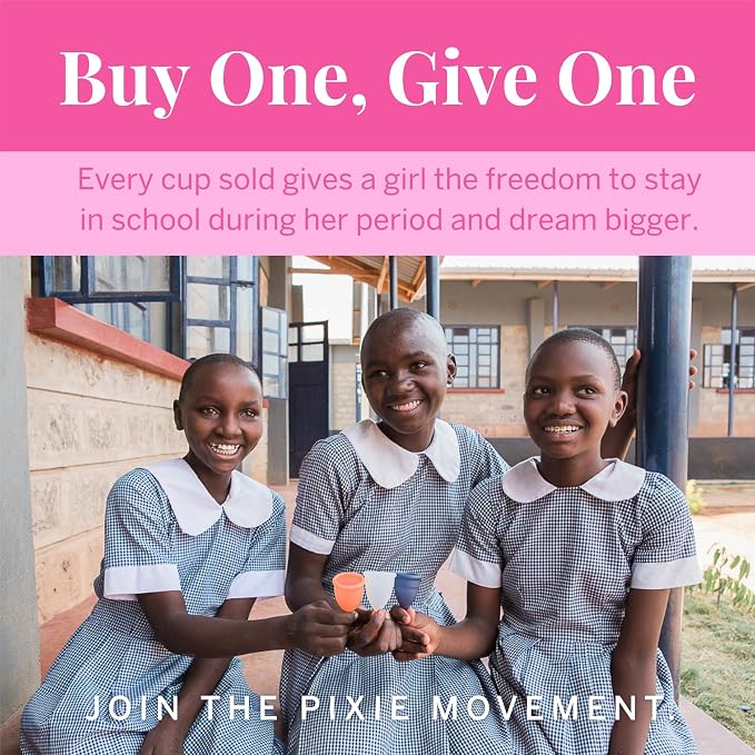 Pixie Soft Menstrual Cup - Ranked 1 for Most Comfortable Reusable Period Cup - Buy One We Give One - Includes Ebook Guide, Cleaning Wipes, Lube, & Storage Bag - Tampon and Pad Alternative