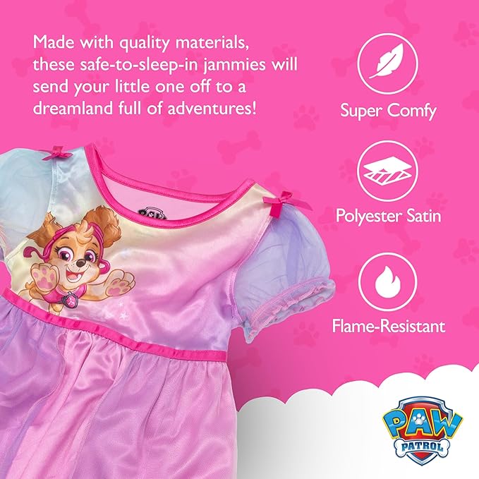 Paw Patrol Girls' Fantasy Gown Nightgown, RAINBOW SKYE