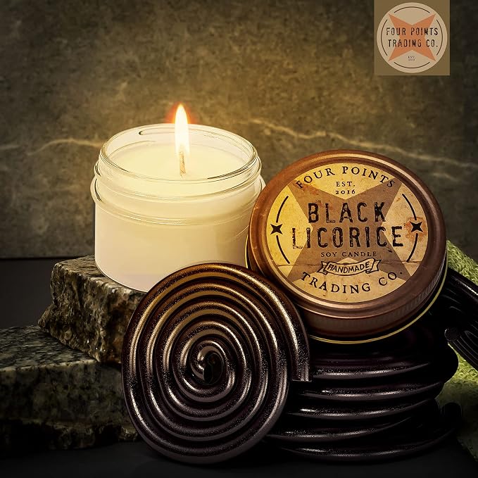 Black Licorice Scented Candle, 4 Oz. Handcrafted Soy Wax Candles for Men & Women, Fragrant Aromatherapy Candle with Jar, Unique Room Scents, Relaxing Home Essentials for Mom, Daughter or Friend