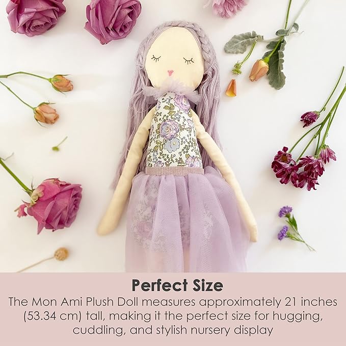 Mon Ami Lavender Scented Designer Plush Doll – 21”, Fun Adorable Stuffed Toy Gift for Kids of All Ages, Use as Toy or Room Décor