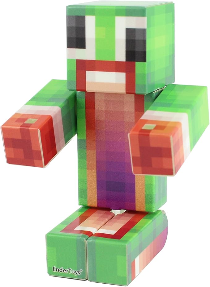 EnderToys Green Big Mouth Guy Action Figure - Toy Figurine - Birthday Cake Topper Decoration - Surival Playset Doll