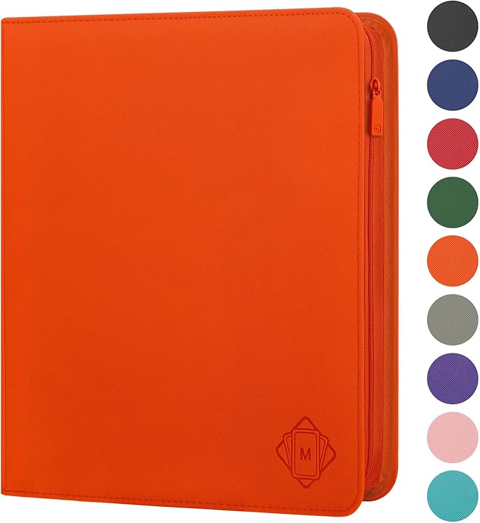 Premium Card Binder 12 Pocket for 720 Pockets Trading Card Binder, PU Zipper Card Collection Album, Sturdy Side-Loading Card Book Holder for MTG, TCG, Game Cards, Sports Cards