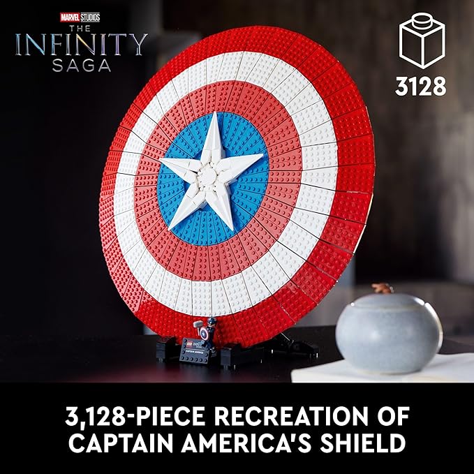 LEGO Marvel Captain America’s Shield Collectible Building Set for Adults, Ages 18+ - Replica of Iconic Shield - Gift Idea for Birthdays - Craft for Fans - 76262