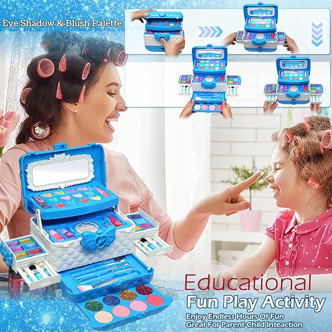 Kids Makeup Sets for Girls - Kids Makeup Sets for Girls 5-8, Maquillaje para Niñas, Play Make Up Kit, Toys for Little Girl,Princess Toddler Kid Stuff Ages3-12 Year Old Girl Birthday Gifts