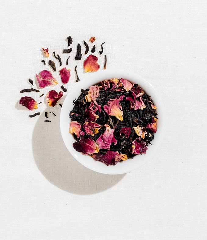 Art of Tea Rose Black Tea Bags 12 Count, Premium Floral Black Tea with Rose Petals, Smooth Aromatic Caffeinated Gourmet Tea, Elegant Hot or Iced Tea Bags