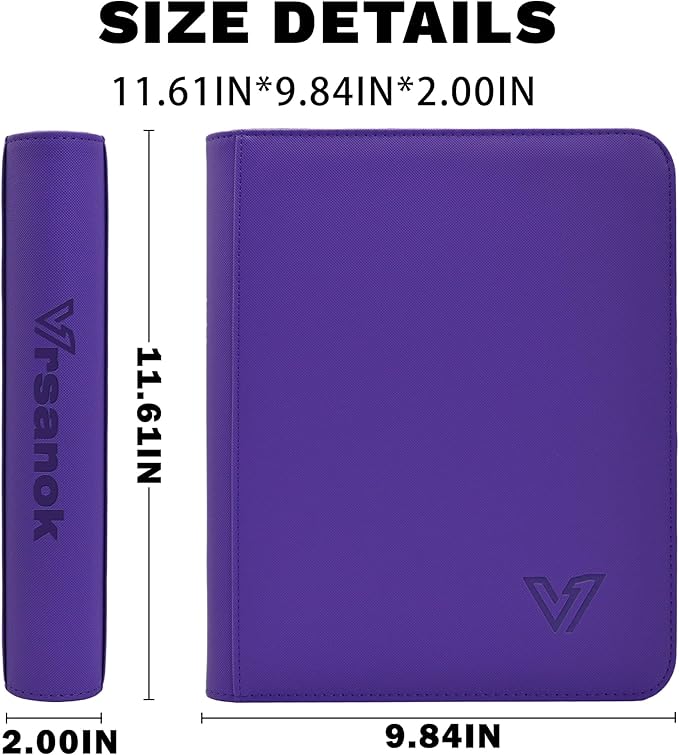 Toploader Binder 4 Pocket,Holds 128 Top Loaders,Top Loader Binder 4 Pocket for 3" x 4"Rigid Cards,Double Sided Card Binder Abulm in 3"x4"Toploaders for Trading Cards