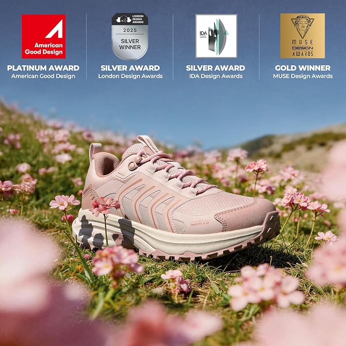 NORTIV 8 Women's Waterproof Hiking Shoes Lightweight Travel for Walking All Day Comfort Non-Slip Outdoor Trekking Camping Climbing Fashion Sneakers Armadillo FieldLite