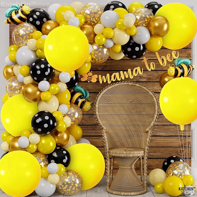 KatchOn, Huge Yellow Mylar Balloons - 22 Inch, Pack of 6 | Yellow Foil Balloons, Yellow Party Decorations | Large Balloons for Sunflower Birthday Party Decorations | Round Mylar Balloons