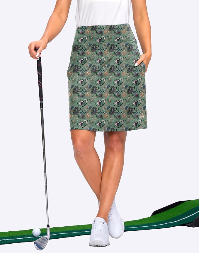 Women's 20" Knee Length Skorts Skirts UPF50+ Athletic Tennis Golf Skirt for Women Casual Summer Skirts