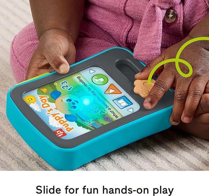 Fisher-Price Baby Learning Toy Laugh & Learn Puppy’s Storytime Reader Pretend Tablet with Music & Lights for Ages 6+ Months