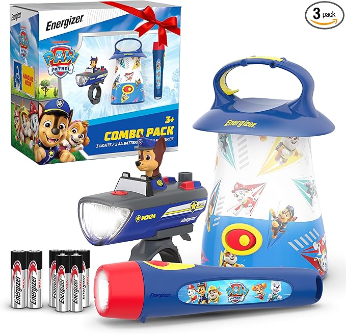 Energizer Paw Patrol Gift Set Flashlight, Lantern, Bike Light Combo Pack Kids Flashlights, Safe Flashlights for Kids, Paw Patrol Toys for Boys & Girls