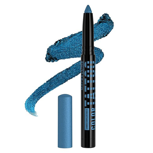 MAYBELLINE Color Tattoo Longwear Multi-Use Eye Shadow Stix, All-In-One Eye Makeup for Up to 24HR Wear, I am Extravagant (Blue Shimmer), 1 Count
