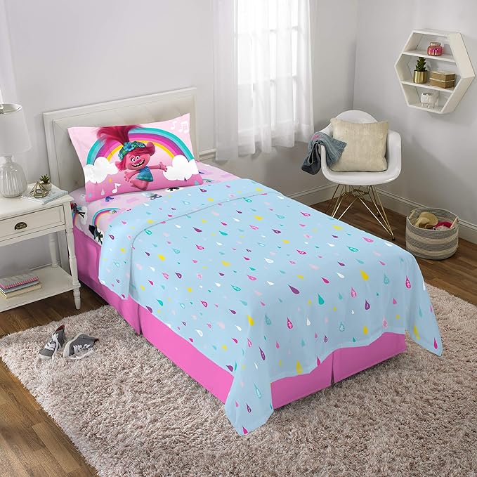 Franco Kids Bedding Super Soft Sheet Set, Twin, Trolls World Tour