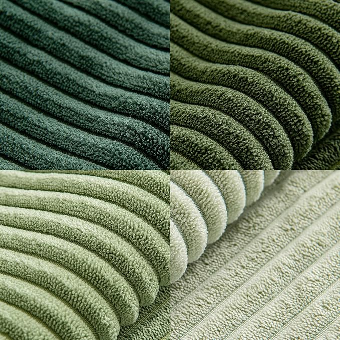 MIULEE Spring Green Decorative Throw Pillow Covers 20x20 Inch Set of 4 Boho Farmhouse Cushion Covers Mordern Nordic Pillow Cases Soft Corduroy Gradient Home Decor for Couch Sofa Living Room Bed