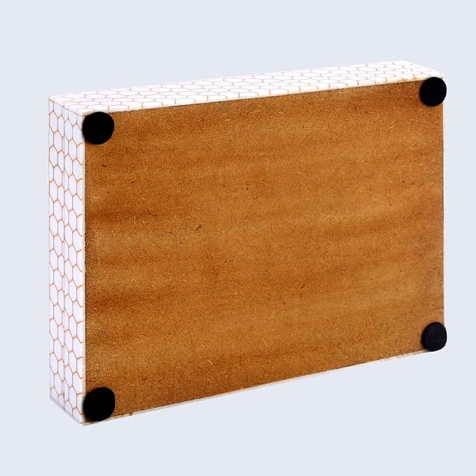 Handicrafts Home Large Decorative Storage Box with Lid– 8x6x1.5” Coffee Table Organizer, Keepsake-Decorative Boxes for Home Decor, Stylish Decorative Box for Office Décor-Hive Honey
